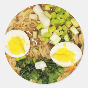 Sticker Rond Nouilles, Ramen Funny Soupe Photo