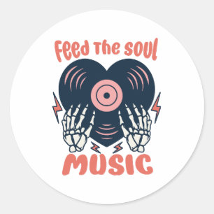 Sticker Rond nourrir la musique de l'âme