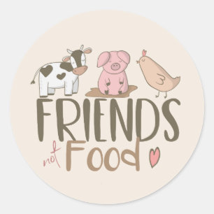 Sticker Rond Nourriture 2 d'amis pas