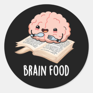 Sticker Rond Nourriture du cerveau amusant Anatomie jeu de mots