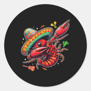 Sticker Rond Nourriture mexicaine Cinco De Mayo Fête Drôle Mexi