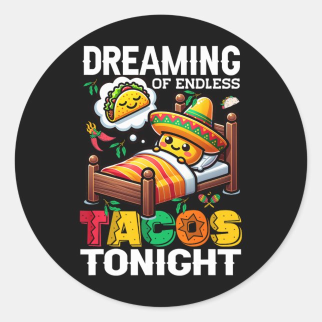 Sticker Rond Nourriture Mexicaine Drôle Cinco De Mayo (Devant)