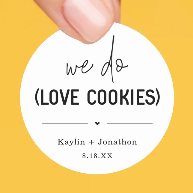 Sticker Rond Nous aimons les cookies Mariage Favoriser le Étiqu (Créateur téléchargé)