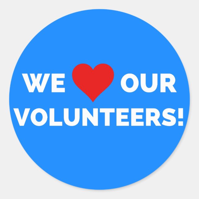 Sticker Rond Nous aimons nos bénévoles (Devant)