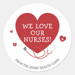 Sticker Rond Nous aimons nos infirmières