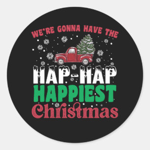 Sticker Rond Nous allons avoir le plus heureux Noël 