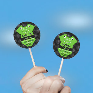 Sticker Rond "Nous avons créé un monstre" Baby shower Halloween