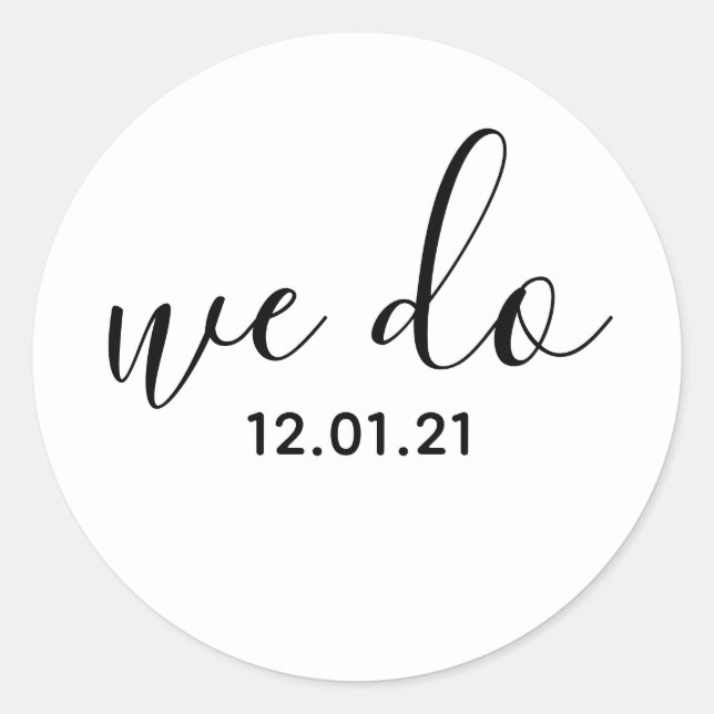 Sticker Rond Nous Avons Daté Enveloppe Sceau (Devant)