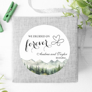 Sticker Rond Nous avons décidé sur Forever Elegant Wedding