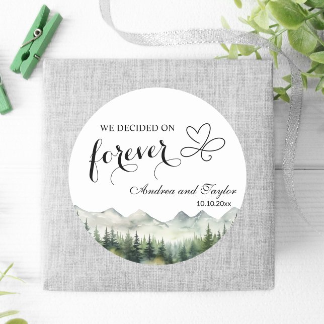 Sticker Rond Nous avons décidé sur Forever Elegant Wedding (Créateur téléchargé)