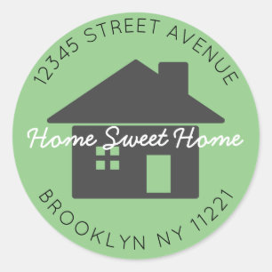 Sticker Rond Nous avons déménagé à la maison Sweet Home Green A
