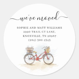 Sticker Rond Nous avons déménagé Boho Chic Aquarelle Déménageme