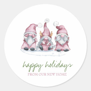 Sticker Rond Nous avons déménagé pour les vacances, adorables g