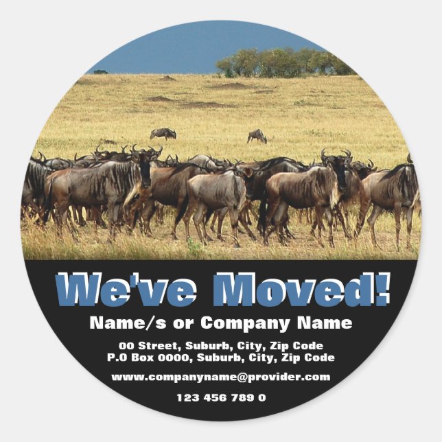Sticker Rond Nous avons déplacé faire-part (Devant)