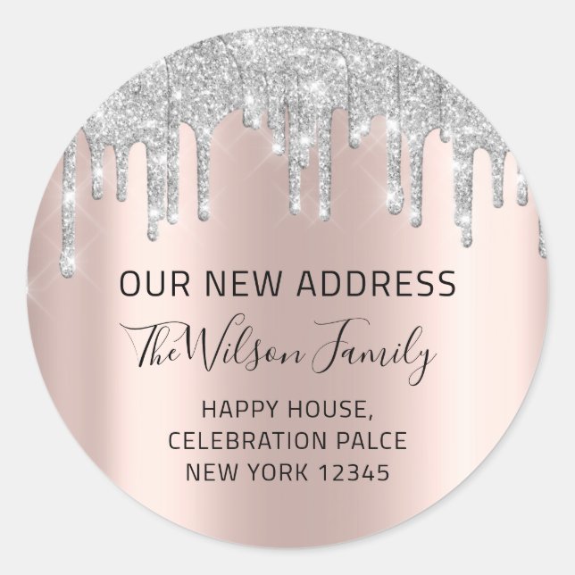 Sticker Rond Nous Avons Déplacé RSVP Changement De Nouvelle Adr (Devant)