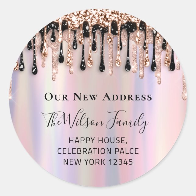 Sticker Rond Nous Avons Déplacé RSVP Changement De Nouvelle Adr (Devant)