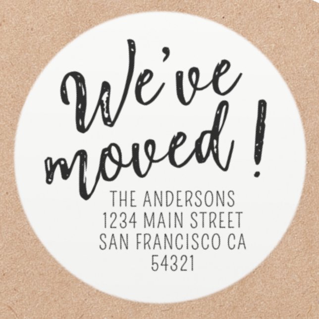 Sticker Rond Nous avons déplacé un script manuscrit moderne (Créateur téléchargé)