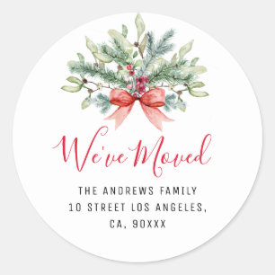Sticker Rond nous avons déplacé vacances floral nouvel autocoll