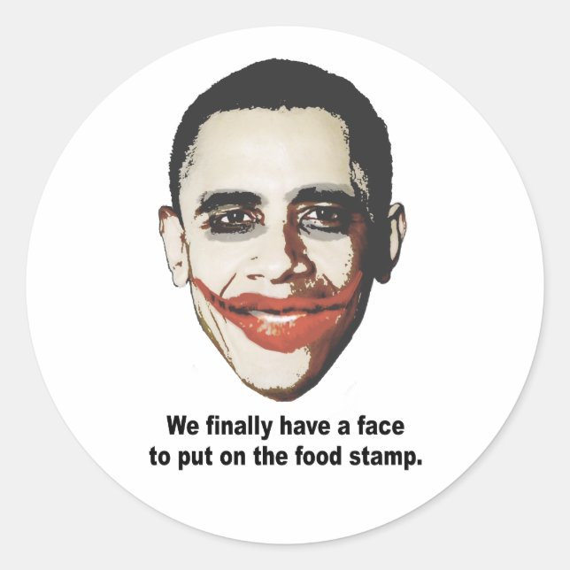 Sticker Rond Nous avons enfin un visage à mettre sur le timbre  (Devant)