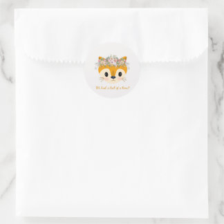 Sticker Rond Nous avons eu une queue de temps ! Cute Little Fox
