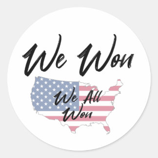 Sticker Rond Nous avons gagné