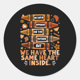 Sticker Rond Nous avons le même cœur Mois de l'histoire des Noi