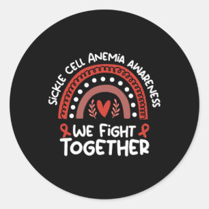 Sticker Rond Nous combattons Ensemble Mois De Sensibilisation C