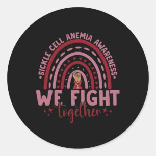 Sticker Rond Nous combattons ensemble Sickle Cell Anemia Sensib