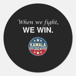 Sticker Rond Nous combattons Harris 2024 Kamala Harris pour le
