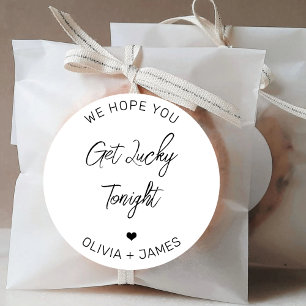 Sticker Rond Nous Espérons Que Vous Obtenez Lucky Ce Soir Fianç