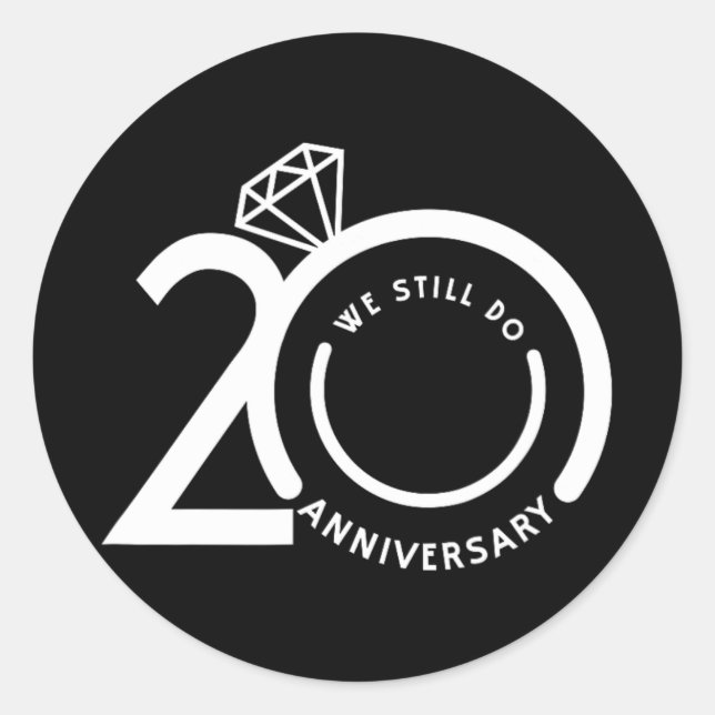 Sticker Rond Nous faisons encore 20 ans - 20e anniversaire de M (Devant)