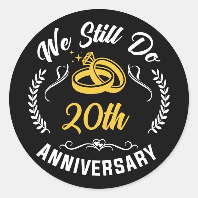 Sticker Rond Nous faisons encore 20 ans de jumelage couple 20e  (Devant)
