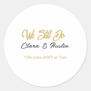 Sticker Rond Nous faisons encore couple nom date champagne or v