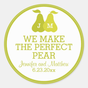 Sticker Rond Nous Faisons Le Mariage De Pear Parfait Faveur Mon