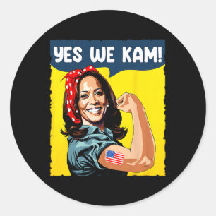 Sticker Rond Nous, Kam Rosie, Riveter Pour Le Président Kamala
