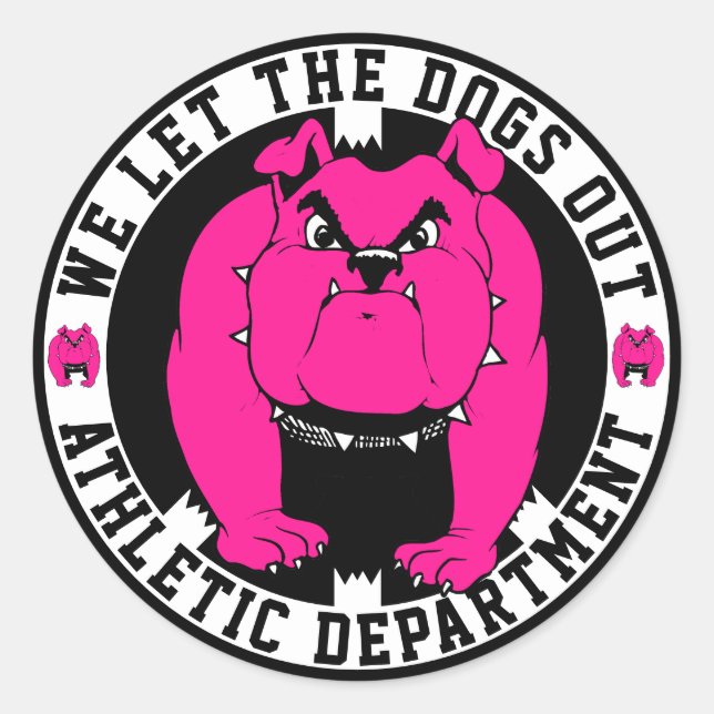 Sticker Rond Nous Laissons Les Chiens Athletic Dept. Mascotte B (Devant)