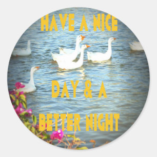 Sticker Rond Nous laissons toujours nos clients heureux et sati