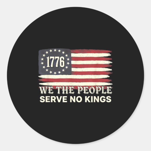 Sticker Rond Nous Le Peuple 1776 Drapeau Américain Ne Servons A (Devant)