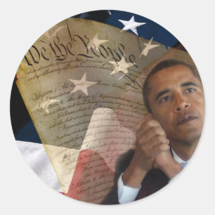 Sticker Rond Nous le Peuple...Barack Obama & la Constitution