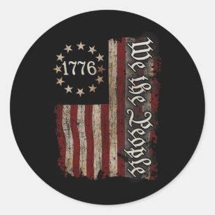 Sticker Rond Nous Le Peuple Histoire Américaine 1776 Indépendan