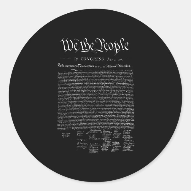 Sticker Rond Nous le peuple _ notre déclaration d'indépendance  (Devant)
