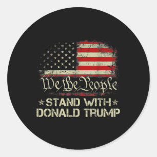Sticker Rond Nous, Le Peuple, Sommes Avec Donald Trump 2024 Amé