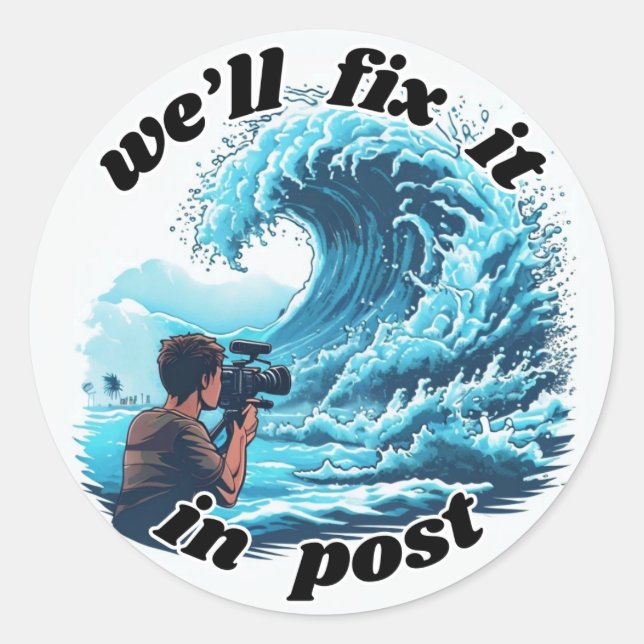 Sticker Rond Nous le réparerons dans le post - tsunami (Devant)