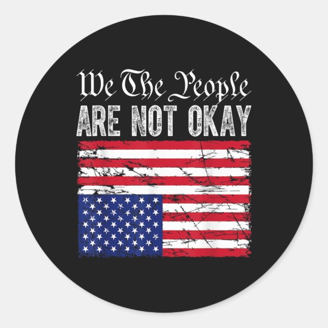 Sticker Rond Nous, Les Gens, Nous Ne Sommes Pas D'Accord Drapea (Devant)