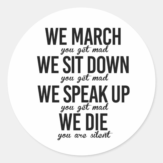 Sticker Rond Nous marchons Nous nous asseyons Nous parlons (Devant)