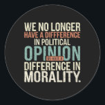 Sticker Rond Nous N'Avons Plus De Différence D'Opinion Politiqu<br><div class="desc">Nous N'Avons Plus De Différence Dans La Moralité De L'Opinion Politique</div>