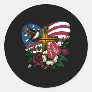 Sticker Rond Nous n'oublierons jamais American Flag Memorial Da