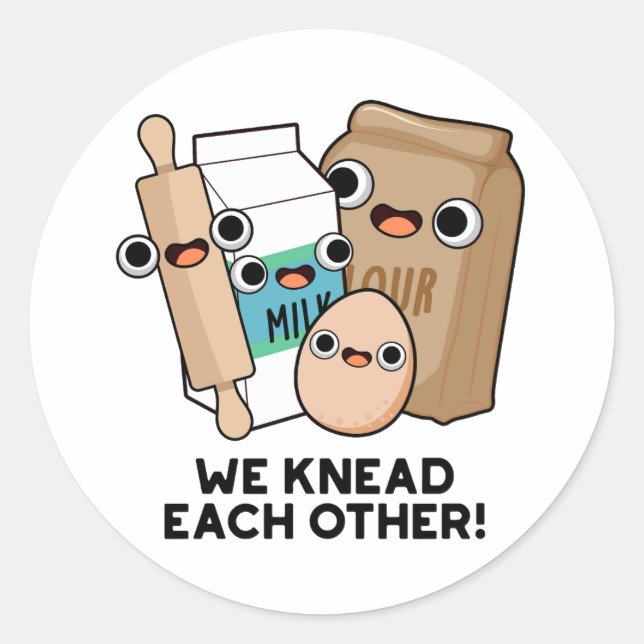 Sticker Rond Nous Nous Connaissons L'Un L'Autre Drôle Pun À Cui (Devant)