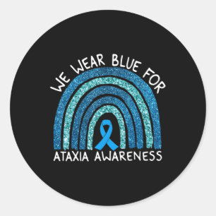 Sticker Rond Nous Portons Du Bleu Pour Ataxia Sensibilisation R