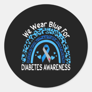 Sticker Rond Nous Portons Du Bleu Pour La Sensibilisation Au Di